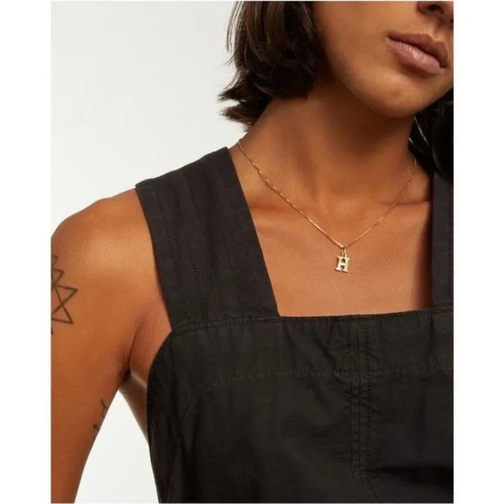 Everlane Black The Fatigue Apron Jumpsuit Cotton Linen 4